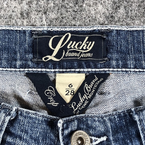 Lucky Brand Classic Rider Crop Jeans Womens 6/28 Blue Medium Wash Denim Stretch - Picture 2 of 16